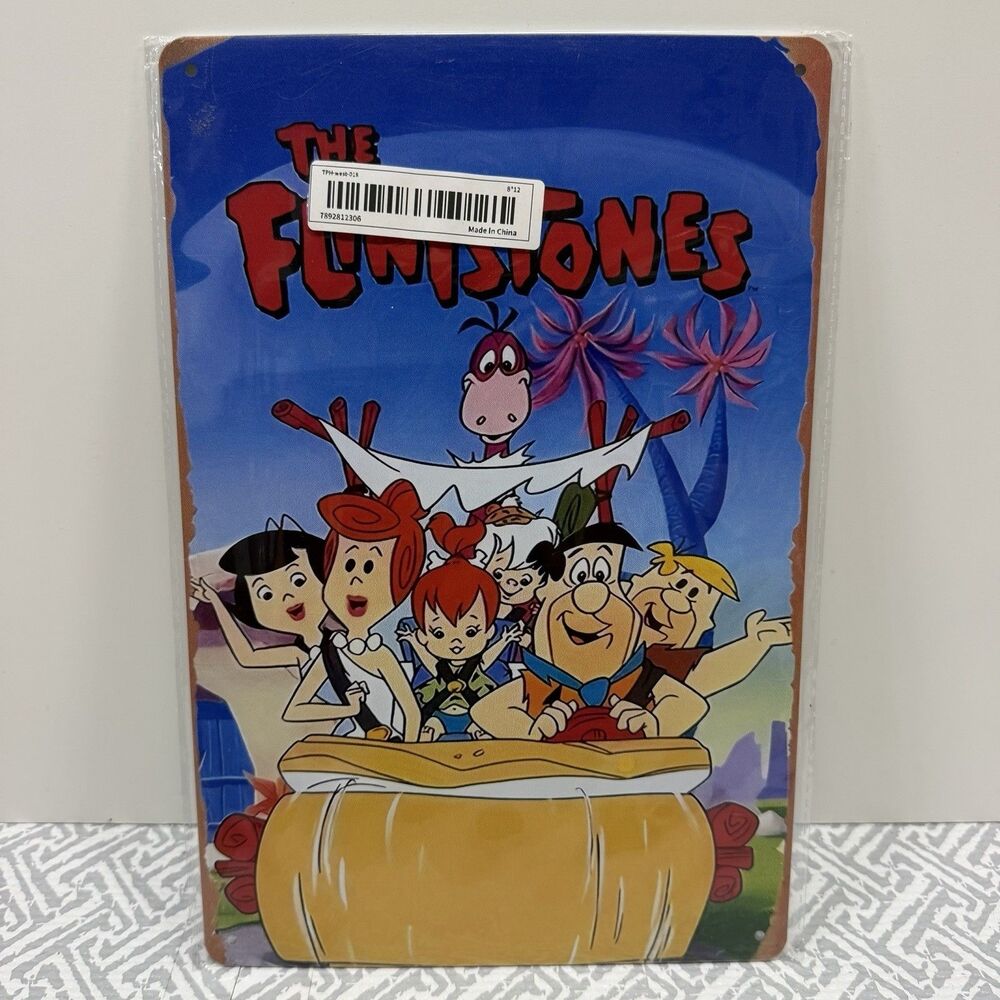 The Flintstones Metal Tin Sign 8x12 Retro Cartoon Wall Art Home Bar Decor New